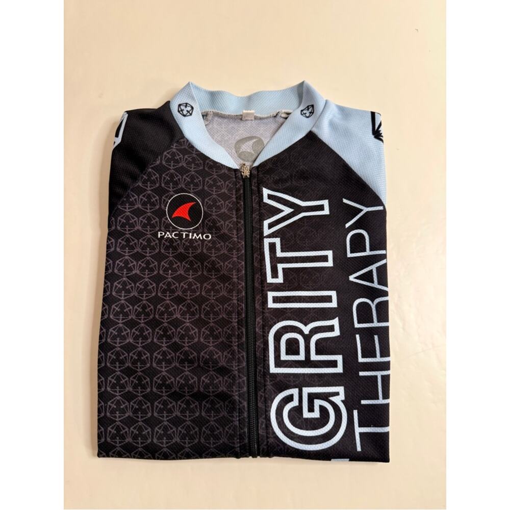 Pactimo Cycling Jersey XS Black Blue Tensegrity Physical Therapy Team